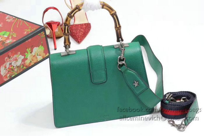 Gucci Dionysus Leather Top Handle Bag Green 448075