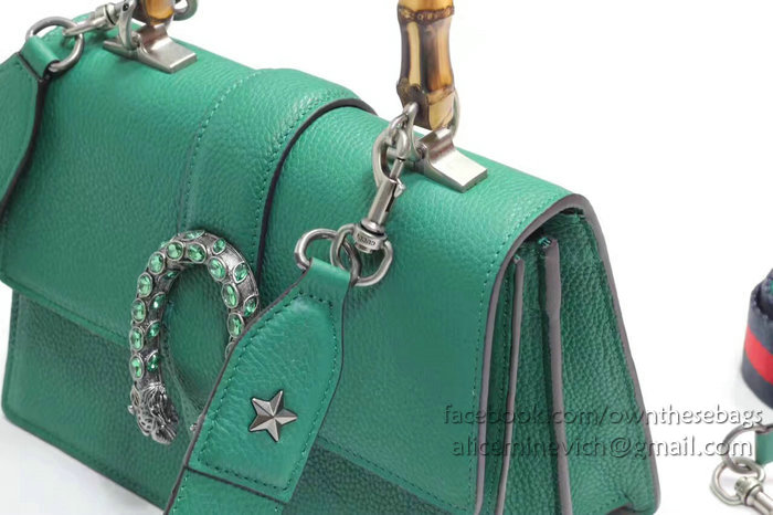 Gucci Dionysus Leather Top Handle Bag Green 448075