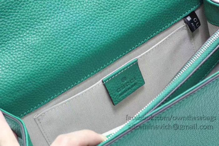 Gucci Dionysus Leather Top Handle Bag Green 448075