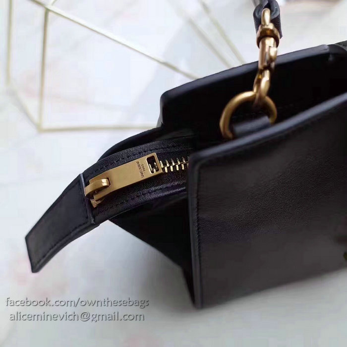 Toy YSL Mini Cabas Bag In Black Leather 452322