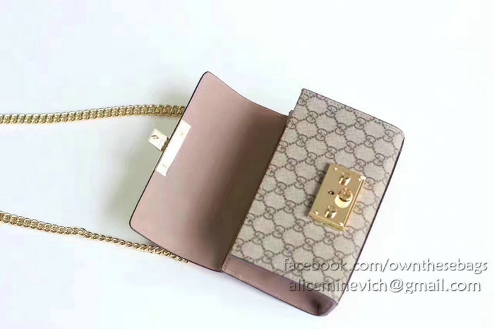 Gucci Padlock Studded GG Supreme Shoulder Bag 432182