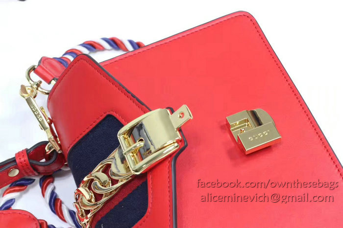 Gucci Sylvie Leather Mini Bag Red 470270