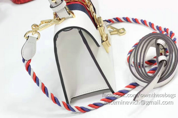 Gucci Sylvie Leather Mini Bag White 470270