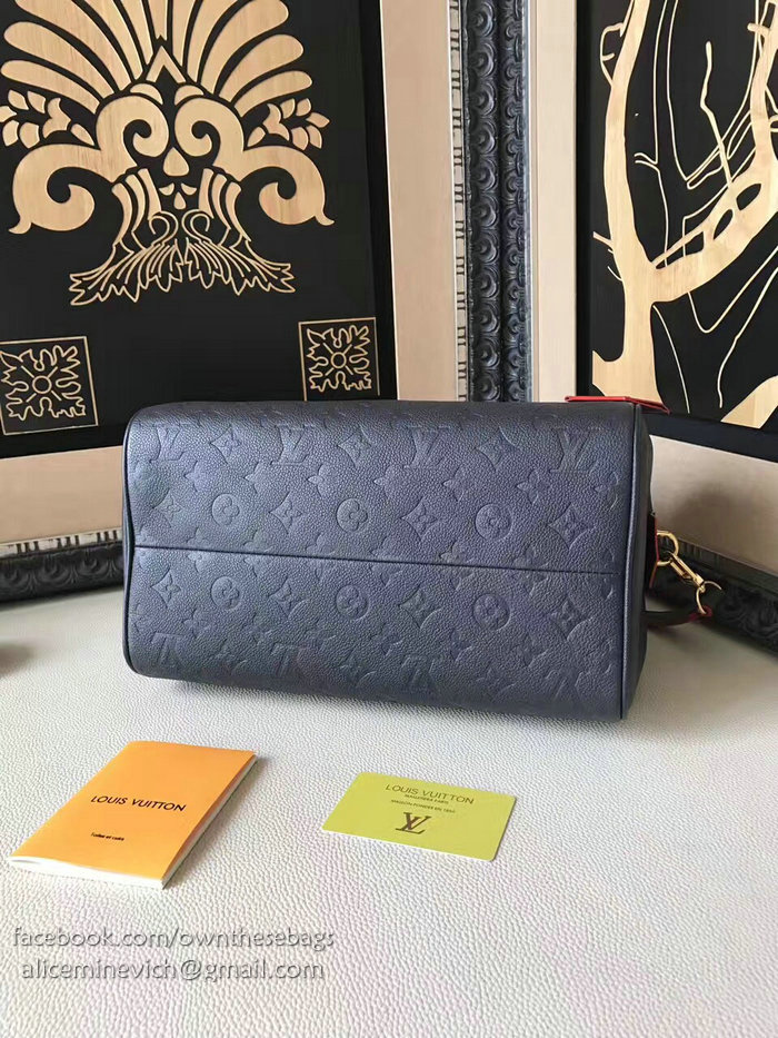 Louis Vuitton Monogram Empreinte Speedy Bandouliere Marine Rouge M43501