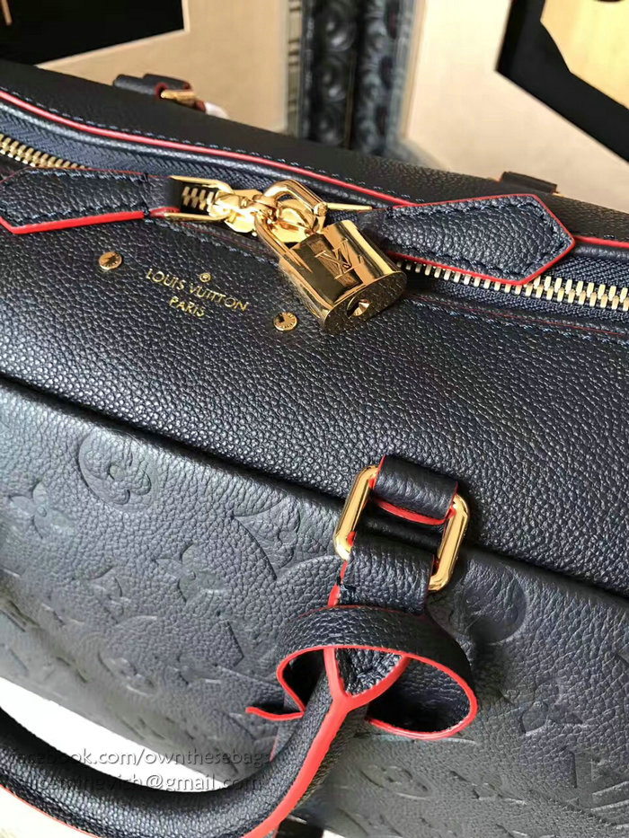 Louis Vuitton Monogram Empreinte Speedy Bandouliere Marine Rouge M43501