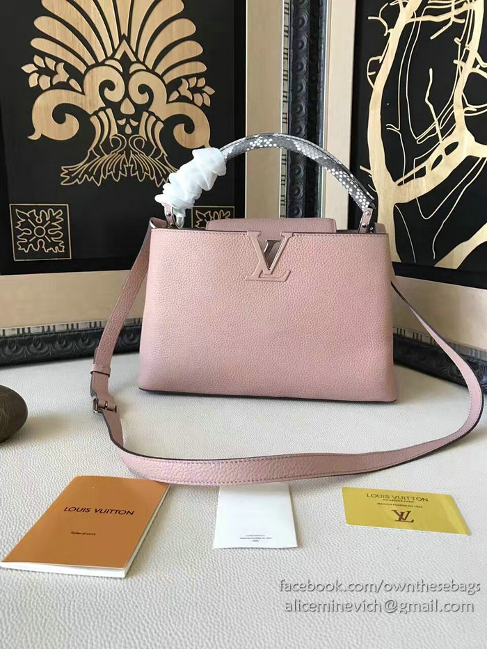 Louis Vuitton Taurillon Leather Capucines PM Pink N92800