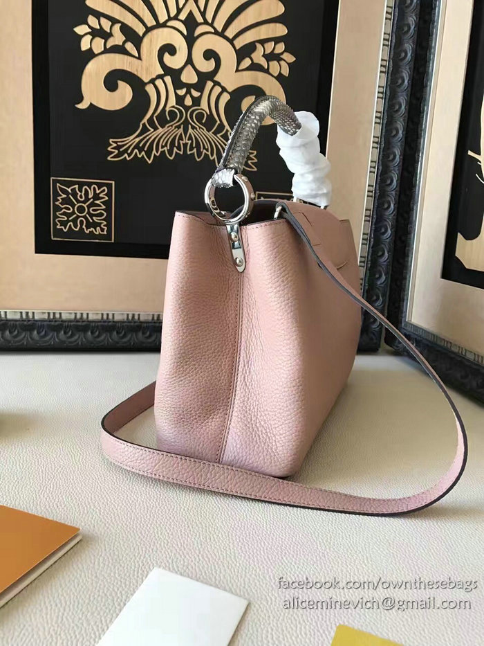 Louis Vuitton Taurillon Leather Capucines PM Pink N92800