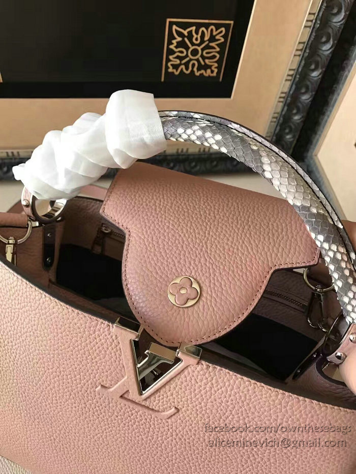 Louis Vuitton Taurillon Leather Capucines PM Pink N92800