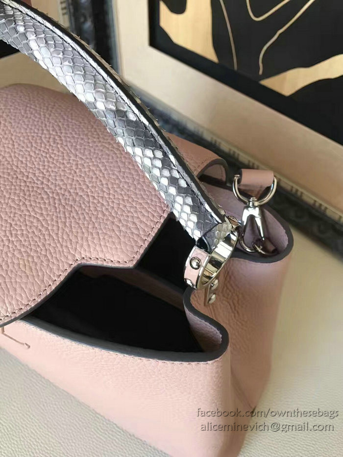 Louis Vuitton Taurillon Leather Capucines PM Pink N92800