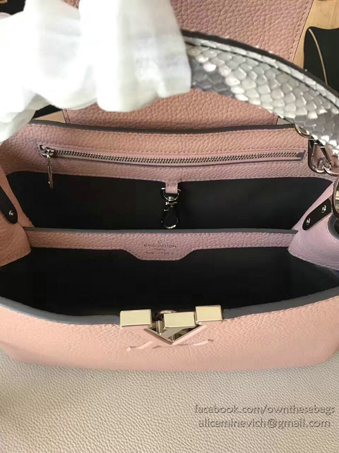 Louis Vuitton Taurillon Leather Capucines PM Pink N92800