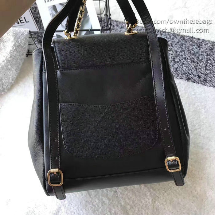 Chanel Grained Calfskin Backpack Black A93748