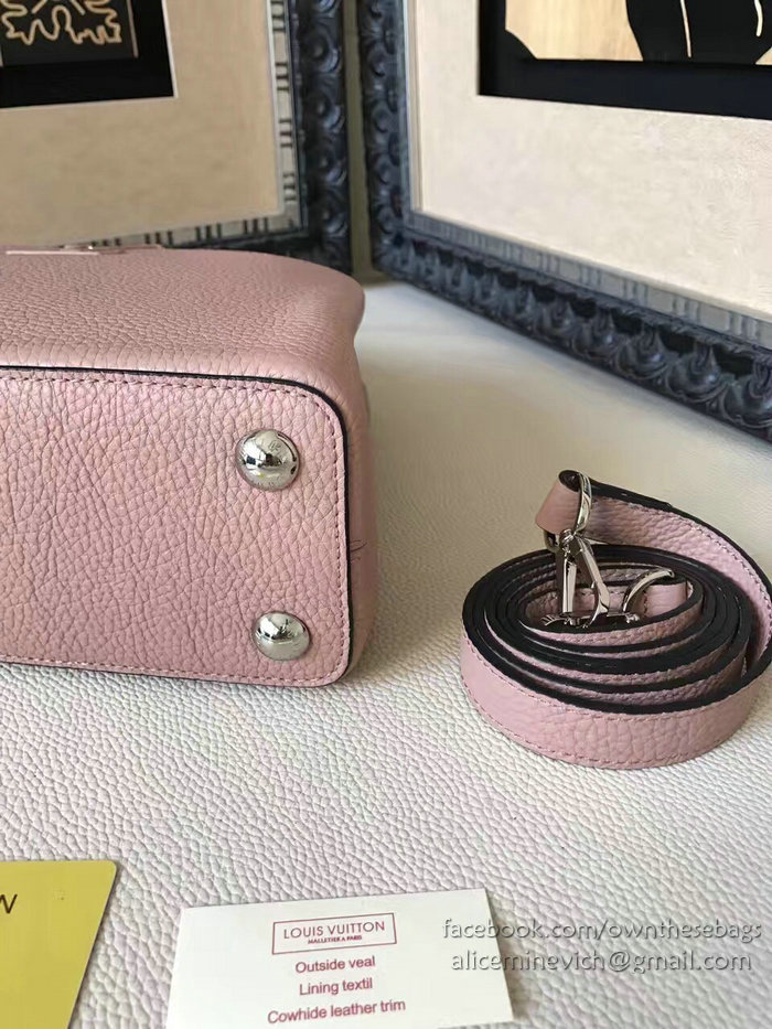 Louis Vuitton Taurillon Leather Capucines PM Pink M42237