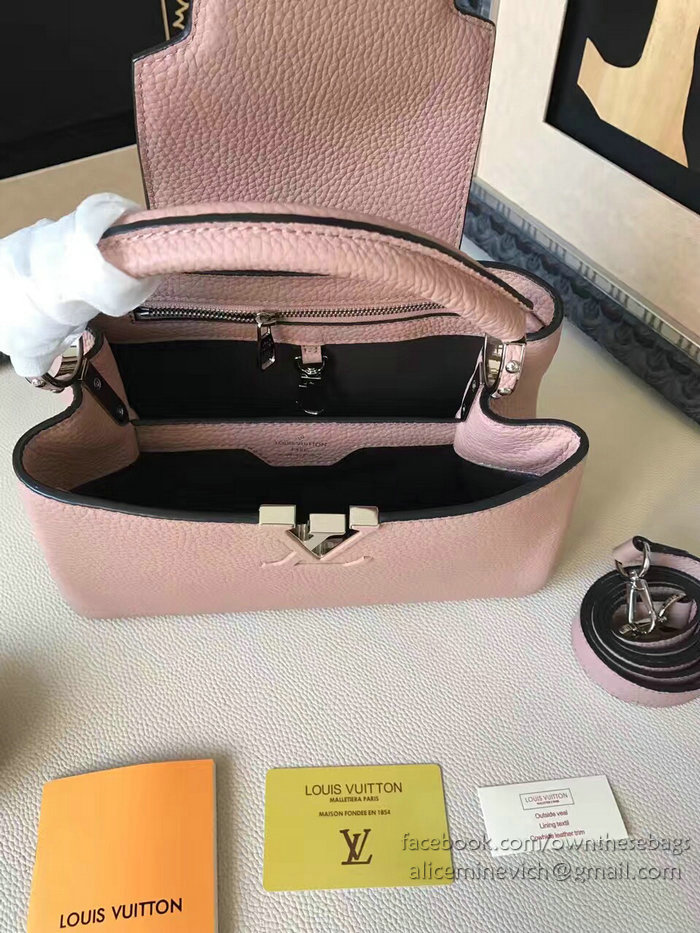 Louis Vuitton Taurillon Leather Capucines PM Pink M42237