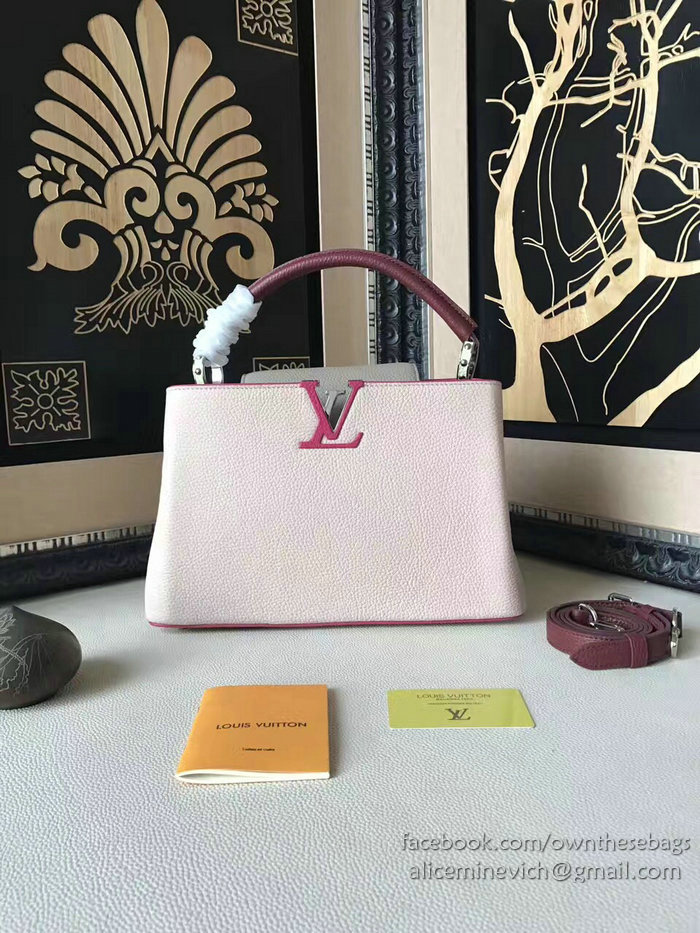 Louis Vuitton Taurillon Leather Capucines PM Pink and Rose M42237