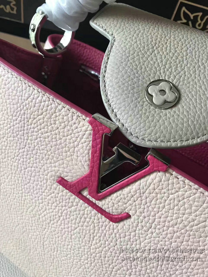 Louis Vuitton Taurillon Leather Capucines PM Pink and Rose M42237