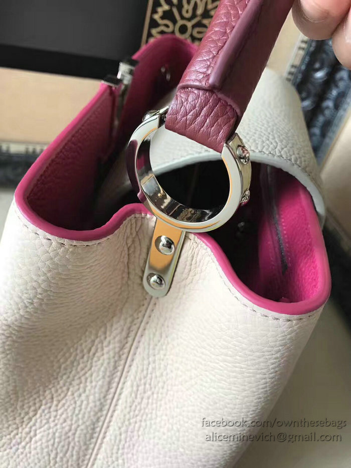 Louis Vuitton Taurillon Leather Capucines PM Pink and Rose M42237