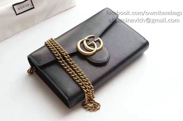 Gucci GG Marmont Leather Mini Chain Bag Black 401232