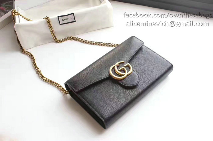 Gucci GG Marmont Leather Mini Chain Bag Black 401232