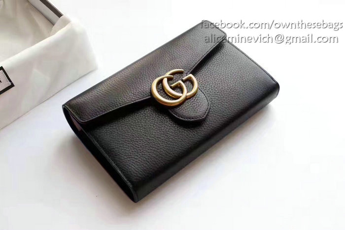 Gucci GG Marmont Leather Mini Chain Bag Black 401232