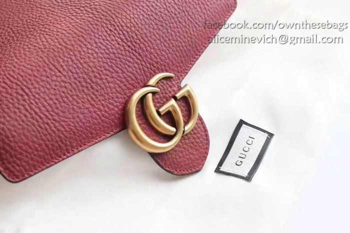 Gucci GG Marmont Leather Mini Chain Bag Burgundy 401232