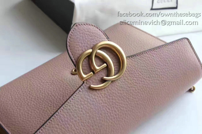 Gucci GG Marmont Leather Mini Chain Bag Light Pink 401232