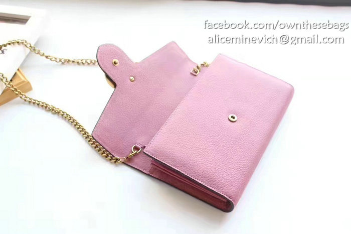 Gucci GG Marmont Leather Mini Chain Bag Pink 401232