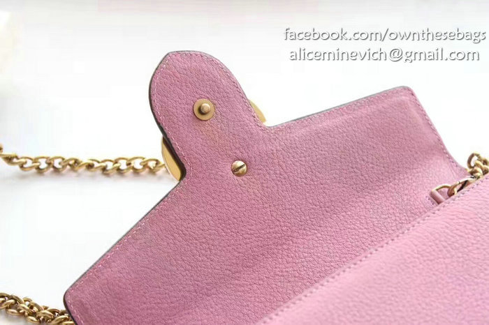 Gucci GG Marmont Leather Mini Chain Bag Pink 401232