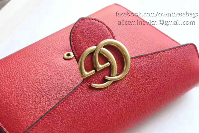 Gucci GG Marmont Leather Mini Chain Bag Red 401232