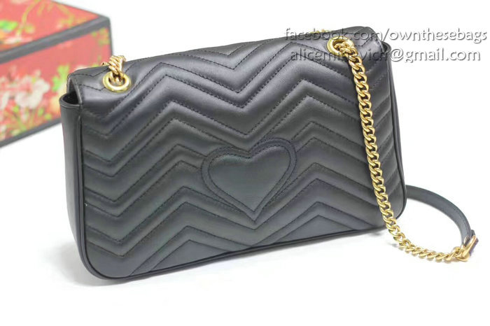 Gucci GG Marmont Matelasse Shoulder Bag Black 443496