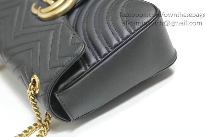 Gucci GG Marmont Matelasse Shoulder Bag Black 443496