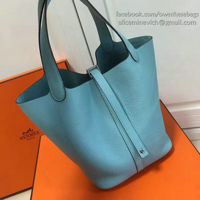 Hermes Picotin Lock 22 Tote Bag Togo Leather Skyblue H210401