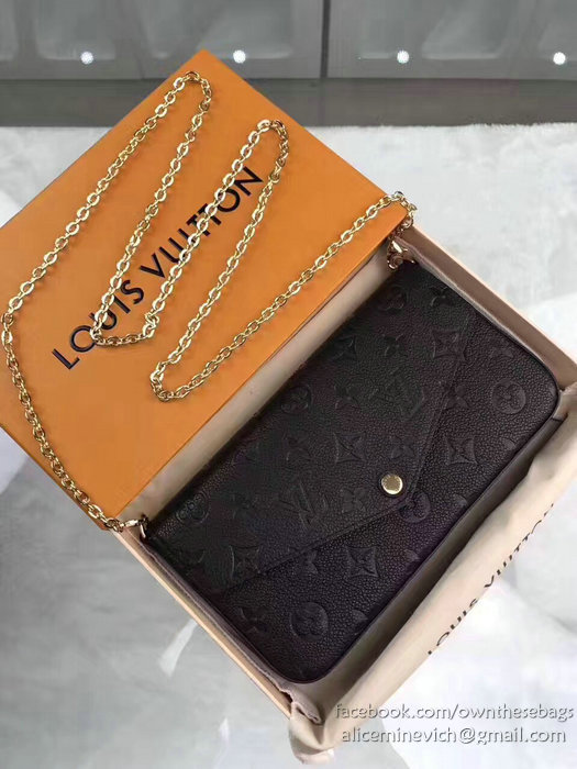 Louis Vuitton Monogram Empreinte Pochette Felicie Noir M64065