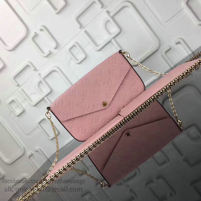 Louis Vuitton Monogram Empreinte Pochette Felicie Pink M64065