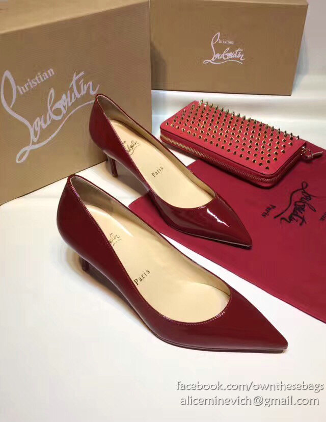 Christian Louboutin Mid-heel Pump Burgundy CL005