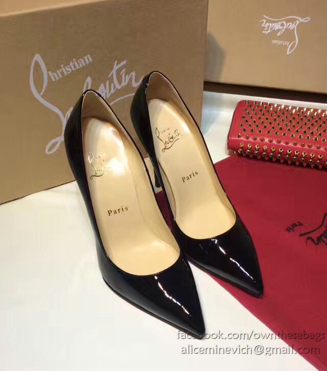 Christian Louboutin Patent Leather High Heel Pump Black CL004