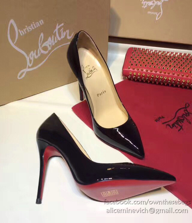 Christian Louboutin Patent Leather High Heel Pump Black CL004