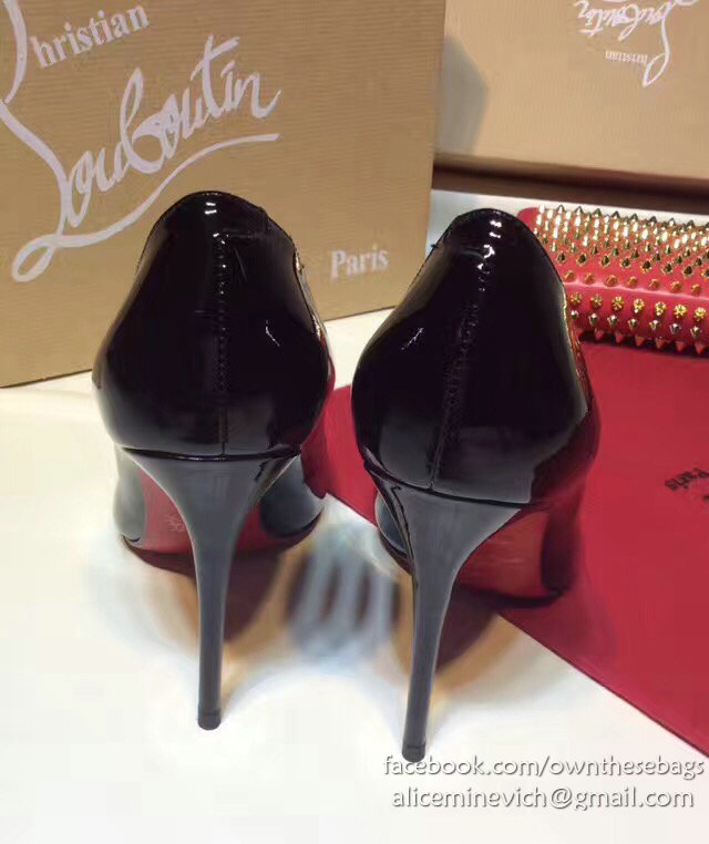 Christian Louboutin Patent Leather High Heel Pump Black CL004