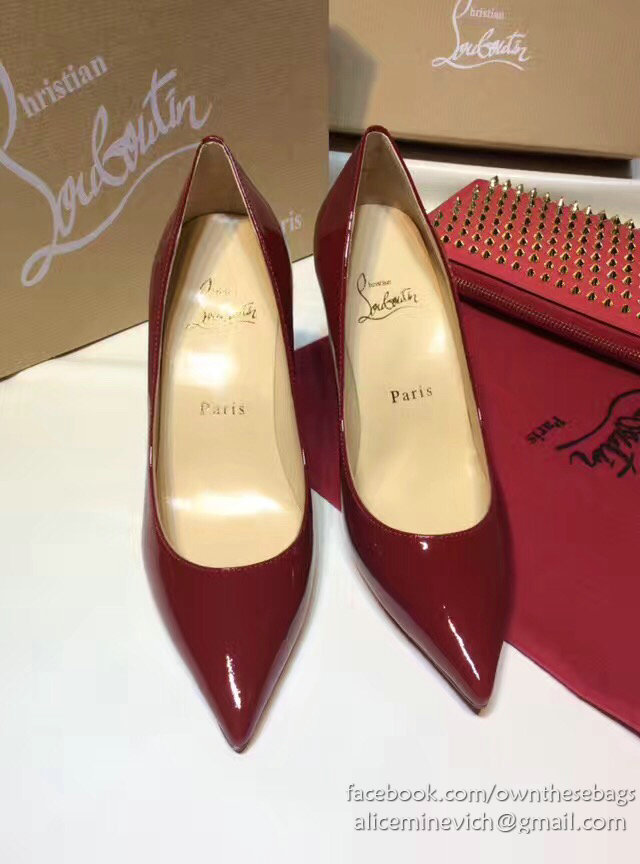 Christian Louboutin Patent Leather Pump Burgundy CL006