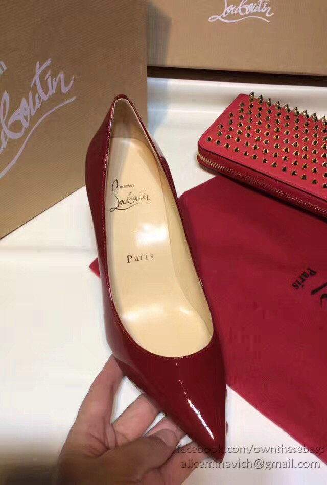 Christian Louboutin Patent Leather Pump Burgundy CL006