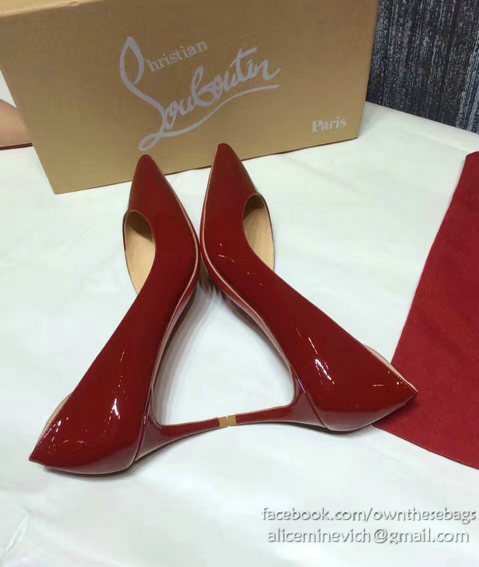 Christian Louboutin Patent Leather Pump Burgundy CL007