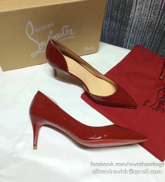 Christian Louboutin Patent Leather Pump Burgundy CL007