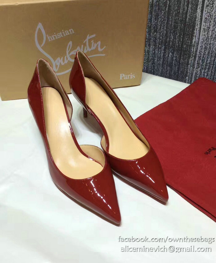 Christian Louboutin Patent Leather Pump Burgundy CL007