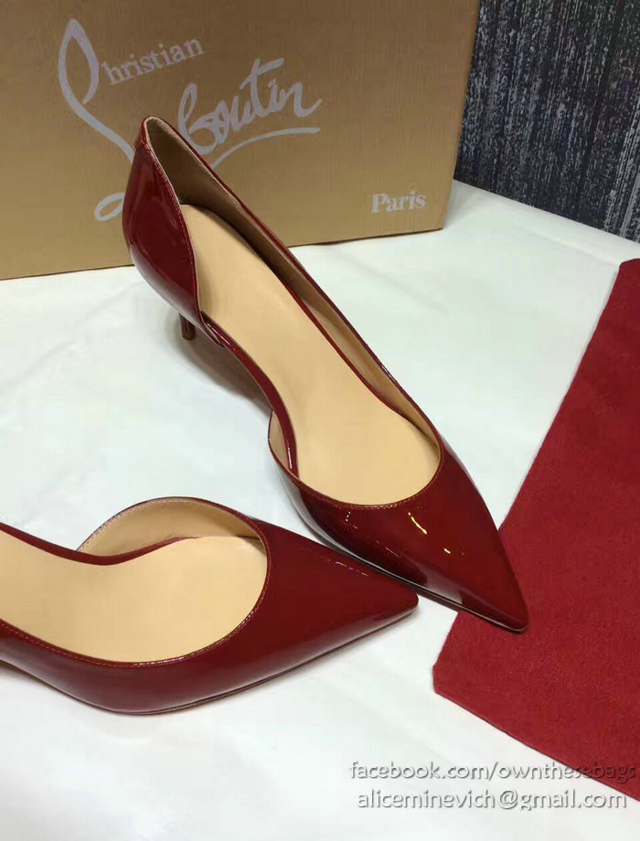 Christian Louboutin Patent Leather Pump Burgundy CL007