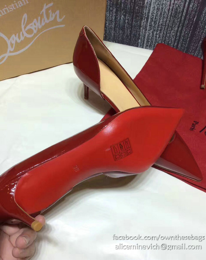 Christian Louboutin Patent Leather Pump Burgundy CL007