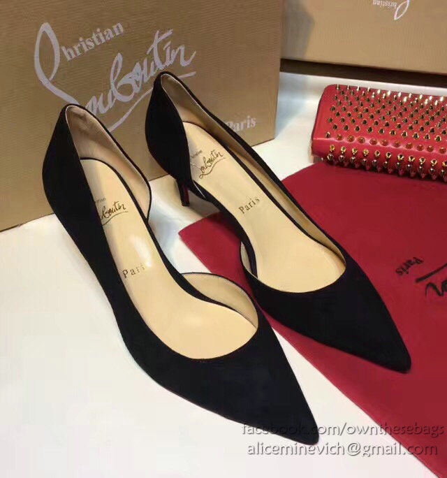 Christian Louboutin Suede Pump Black CL007