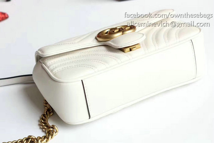 Gucci GG Marmont Matelasse Shoulder Bag White 443497