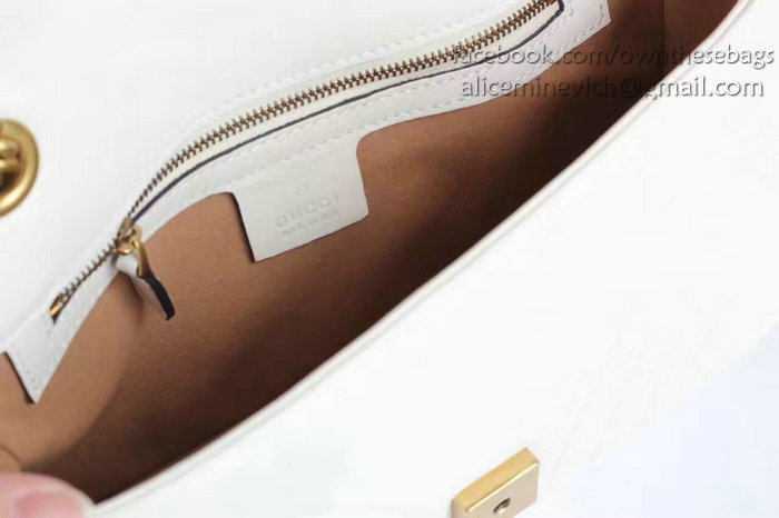 Gucci GG Marmont Matelasse Shoulder Bag White 443497