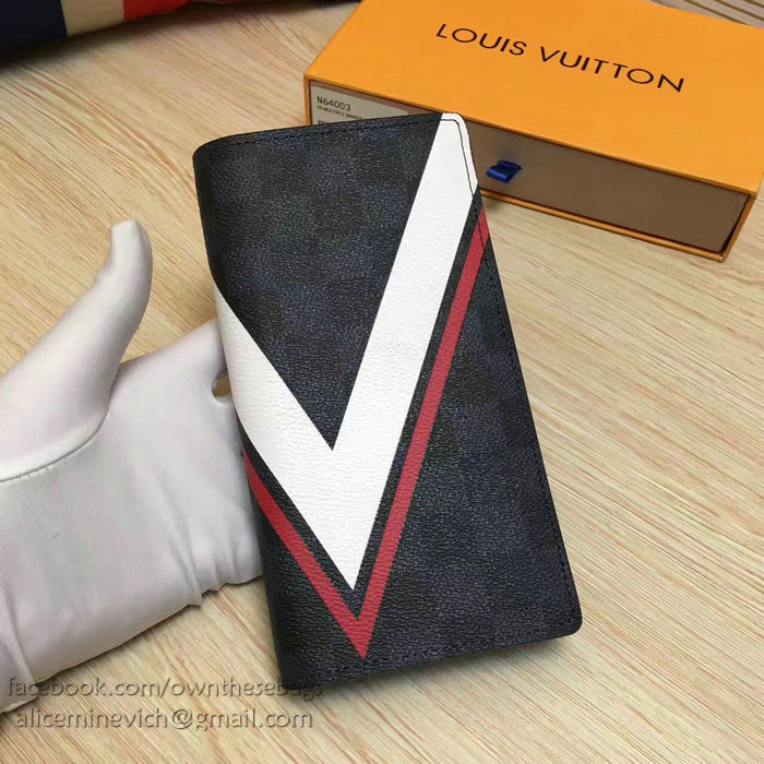 Louis Vuitton Damier Canvas Brazza Wallet Red N64004