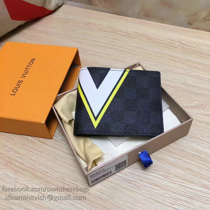 Louis Vuitton Damier Graphite Canvas Slender Wallet Yellow N64008