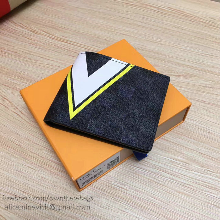 Louis Vuitton Damier Graphite Canvas Slender Wallet Yellow N64008